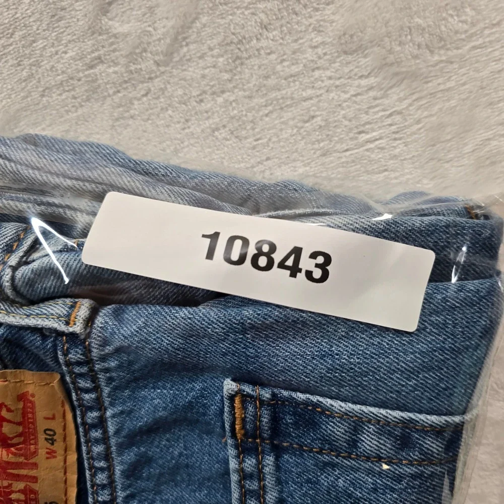Levi's Denim Shorts Mens 40 Blue‎ 100% Cotton Casual 405 Standard Fit Jean 9
